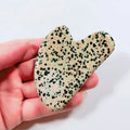 Huiying Scraping Natural Dalmatian Jasper Heart Face Guasha Massage Tool For SPA Acupuncture Treatment