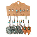 Fashion Leaf Charm 3 Pairs a Set Enamel Earrings Elegant Women Jewelry