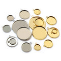 10/20pcs 8-30mm Inner Size Single Loop Stainless Steel Gold Color Pendant Cabochons Blank Base Tray DIY Jewelry Accessories