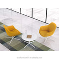 Modern Luxury Leather Wingback Accent Chair Unique Yellow Office Furniture with Wood Legs for Living Room Restaurant Club Hotel
