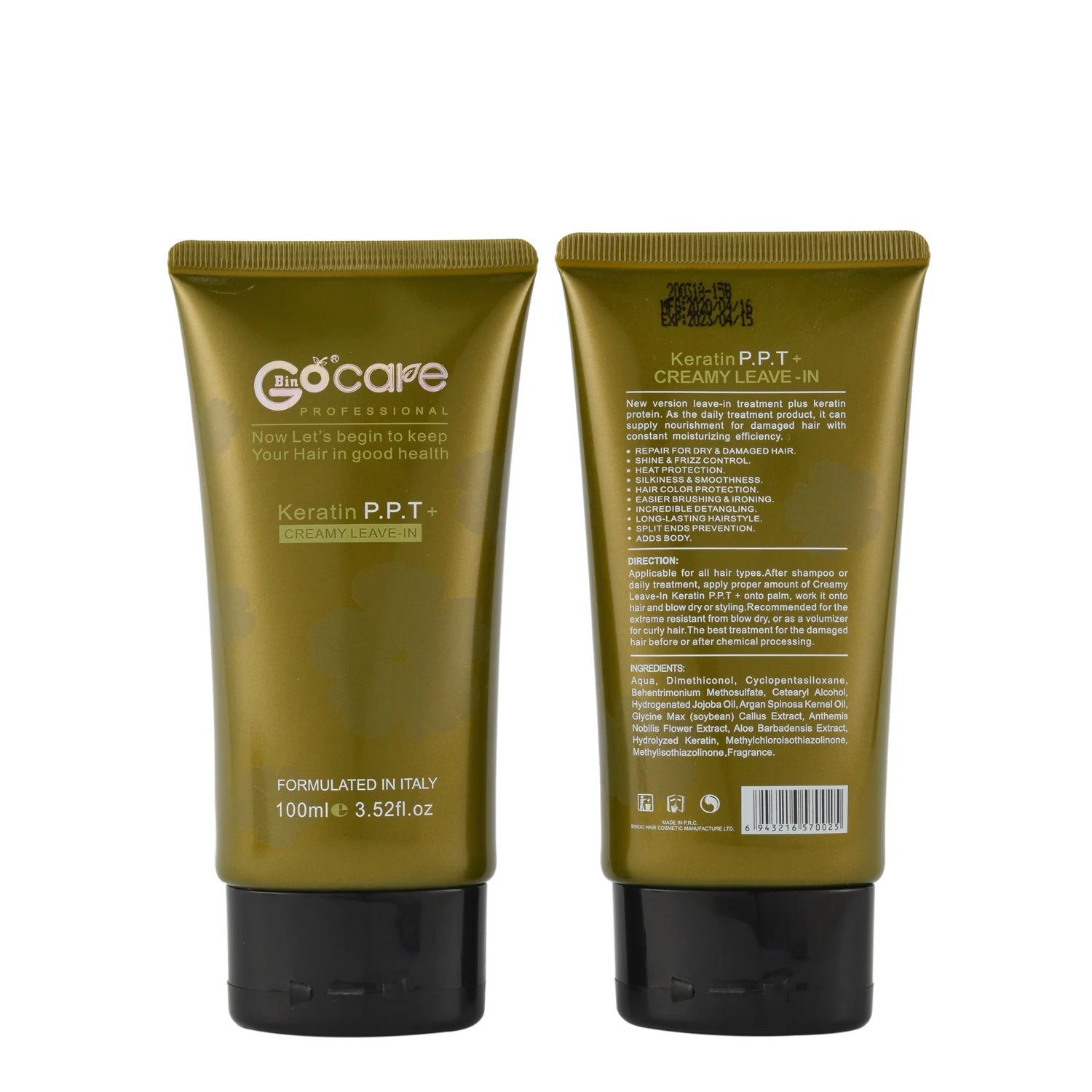 Gocare Wholesale Free Sample Professional Salon Quality Keratin P.P.T Creamy Leave in Hair Conditioner for All Hair Types