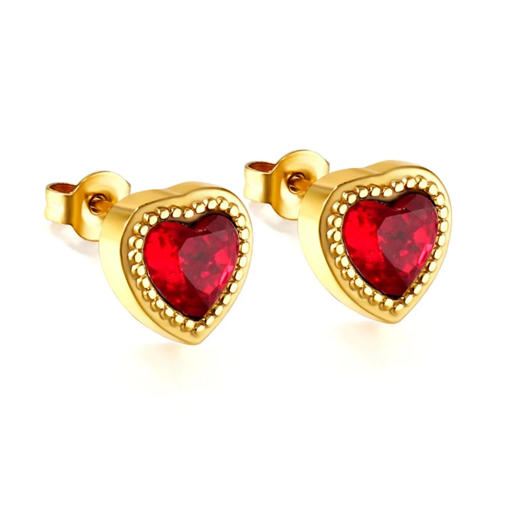 Multicolour Shaped Jewelry Bridal Earrings Red love Diamond Jewelry Gift Custom Earrings for Women Jewelry Accessories