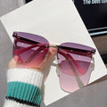 Designer Luxury Sunglasses for Men and Women Square Frameless UV400 Oversized Sun Glasses in Black Gold Pink Colors