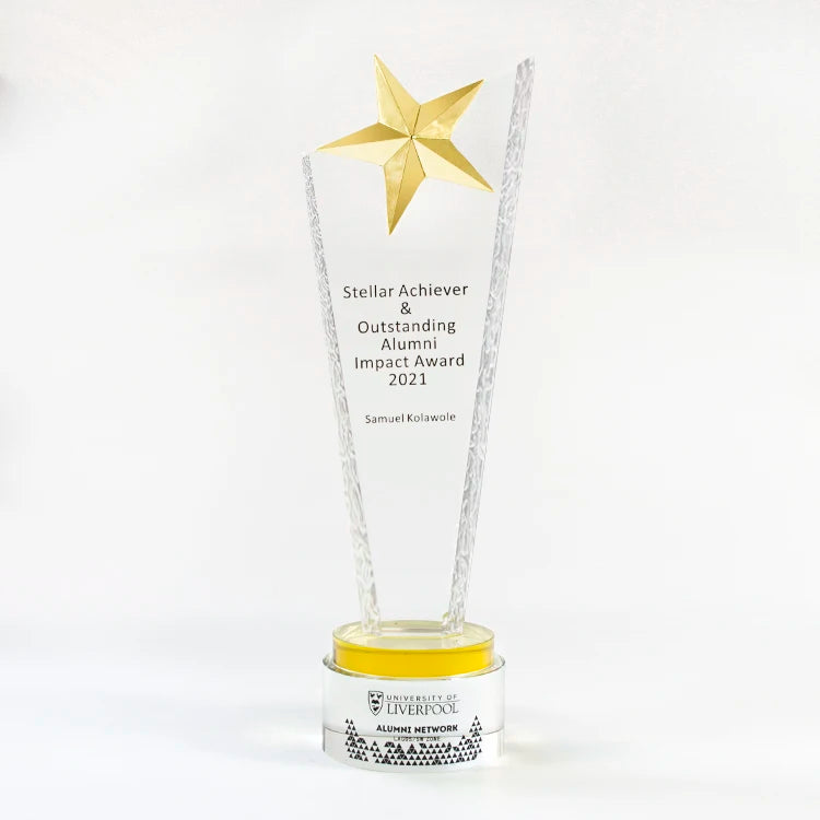 Wholesale Clear Star Shaped Crystal Plaque Award Trophy Custom Uv Printing Crystal Trophy Award for Business Souvenir