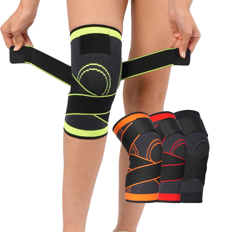 Pain Relief Joint Pad Support Custom 3D Knitted Sports Basketball Anti slip Elastic Compression Knee Brace Sleeves for Men Women