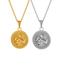 Retro Greek Spartan Pendant Stainless Steel Women Men Accessories Jewelry 20mm Mythology Roman Warrior Pendant Necklace