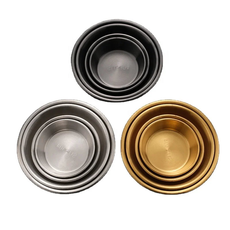 Stainless Steel Sauce Dishes Round Seasoning Dishes Sushi Dipping Bowl Saucers Bowl Mini Appetizer Plates Seasoning Dish Saucer