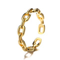 Delicate 925 Sterling Silver Chain 18K Gold Vermeil Hollow Square Geometric Link Rings Serial Jewelry for Women's Engagement