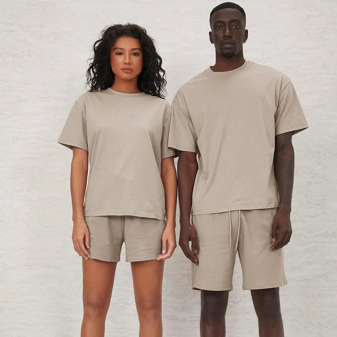 Summer Plus Size Unisex Designer T-shirts Custom Sweatsuit Jogger Set Knitting Eco-Friendly Breathable