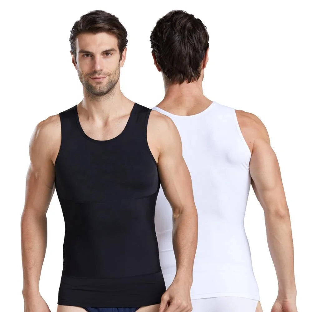 ZEROBODYS W012 Dropshipping Slimming Bodyshaper Vest Shapers Undershirts Mens Compression Shirt to Hide Gynecomastia Moob