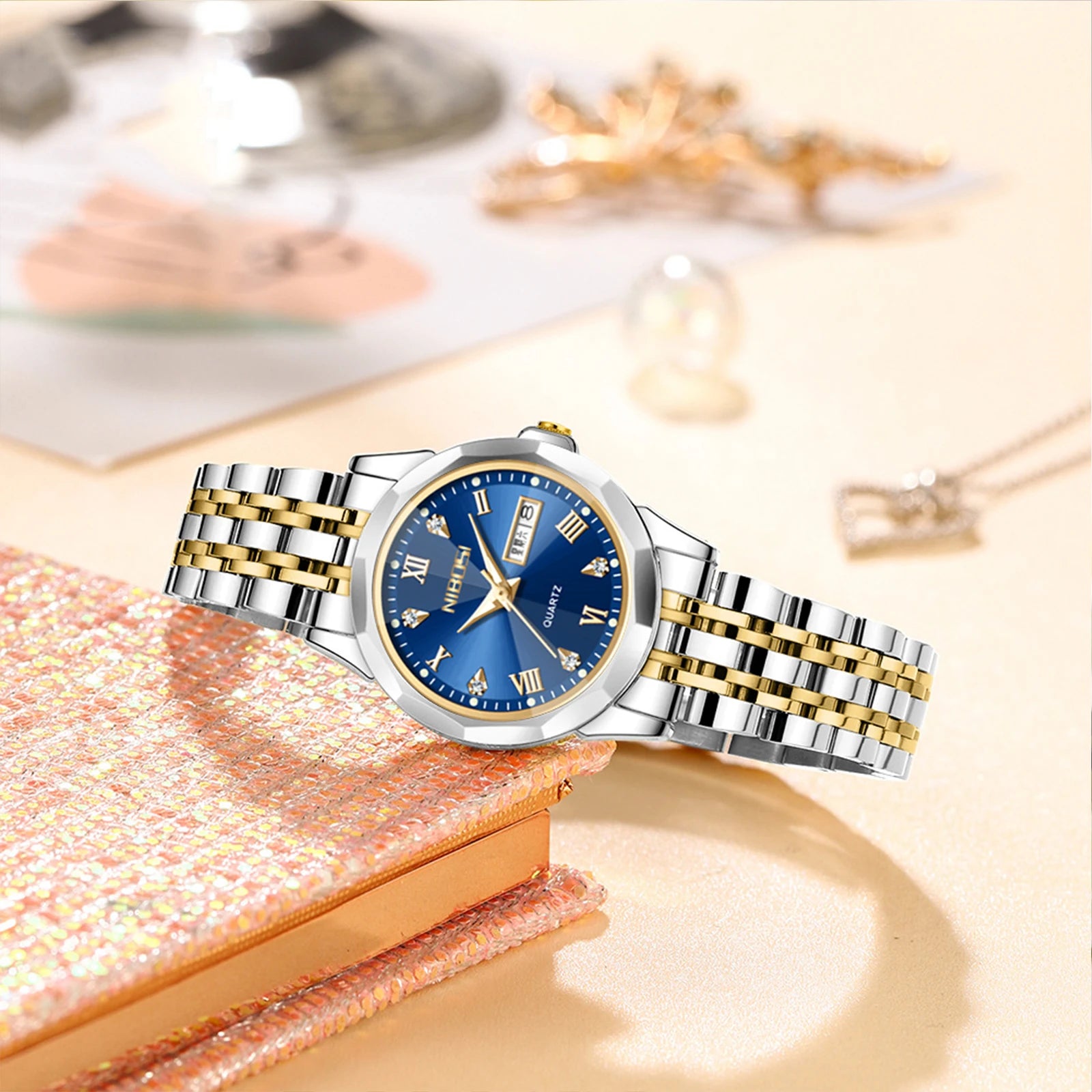 NIBOSI 2618 OEM Customize logo Relogio Feminino Design Women Wristwatches Diamonds Ladies Quartz Watches