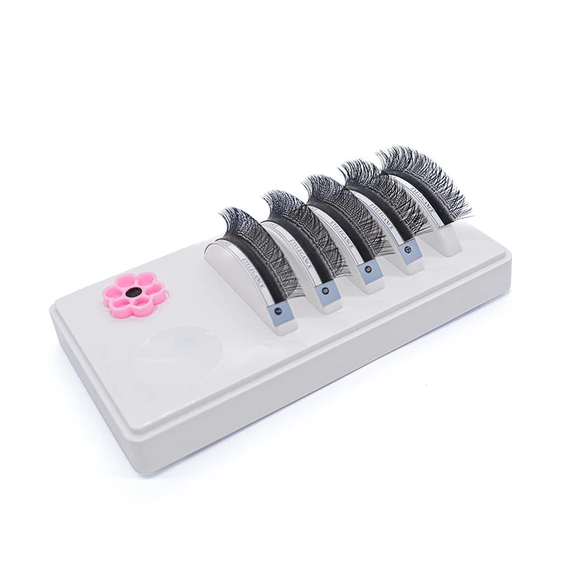 Custom 2 in 1 Acrylic Lash Tile Glue Holder 5 Lines Curved Lash Grafting Pallet