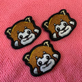 Lovely 3D Bear logo Heat Press Embroidery Tag for Hatspromotional Factory Price Fabric Embroidery Patch for Garment