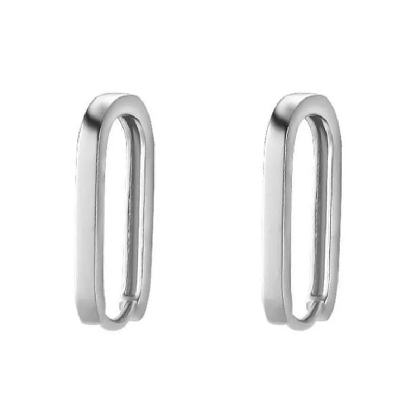 Hoop Earrings for Women Trendy Small Square Hypoallergenic Gold Plated Hoop Earrings Geometric Minimalist Rectangle Jewelry