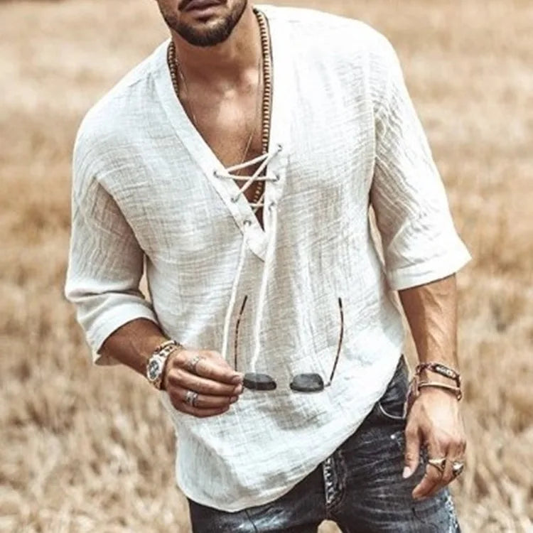 Customizable Logo Men's T-shirt Hollow Strips Classic Tee for Men Men's T-shirt Men's Tee