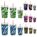 S Size 16-18 oz Reusable Customized Neoprene Insulated Iced Coffee Sleeves With Sublimation