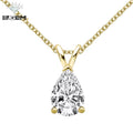 Moissanite Necklace Wholesale GRA Certified Classic Rhodium Plated Pear Water Drop Pendant Silver 925 1.5ct Claw Setting R.GEM.