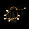 Stainless Steel De Chevilles En Perle 18K Gold Plated Figaro Chain Pearl 2024 Anklet for Women