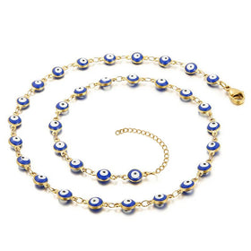 Evil Eyes Necklace Choker for Women Gold Stainless Steel Colorful Evil Eyes Turkish Protection Choker Necklace for Teen Girls