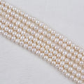 Wholesale Grade Third Party Certified 7-8mm Natural White Potato Freshwater Loose Pearls Box Packed 1 Strand Beads Jewelry