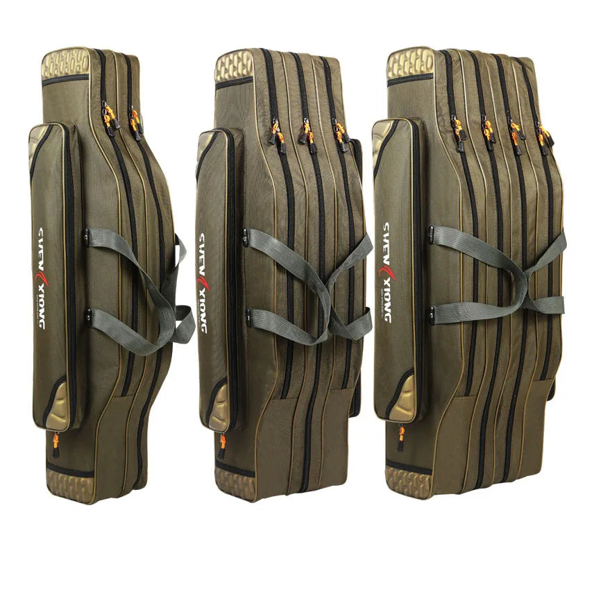 Custom 2 3 4 Layer Oxford Suitcase with Canvas Material for Carrying Fishing Rods