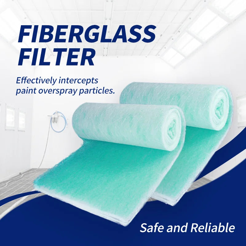 Customized Pleated Flame Retardant G3 G4 Fiberglass Filter Media Rolls Floor Filter Industrial F5 EU5  Paint Spray Booth Filter