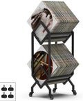 High-End 2-Tier Vinyl Record Display Storage Stand with Casters Easy to Move From CNLF-for Jewelry Organizers