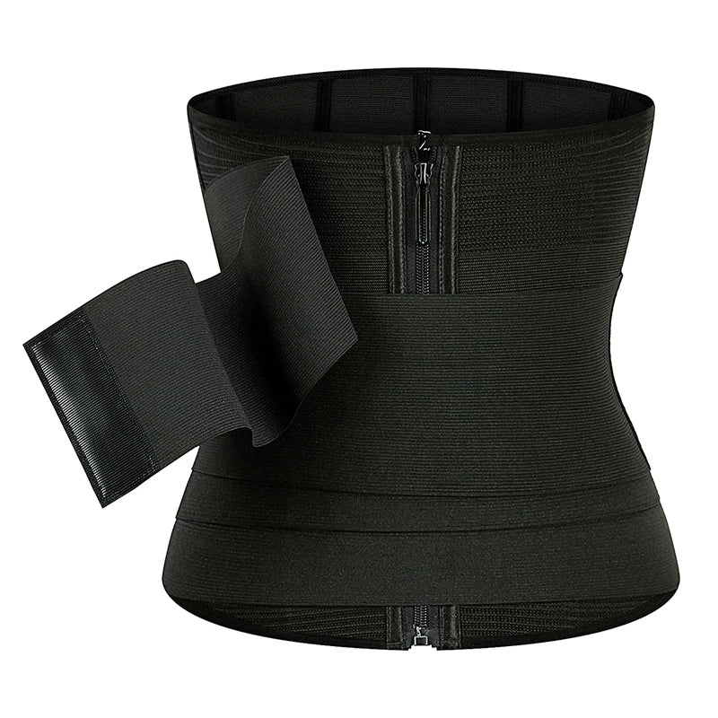 New Arrival 2 in 1 Nylon Latex Belly Belt for Women Lose Weight Custom Logo Band Slimming  Bandage Tummy Wrap Waist Trainer Wrap
