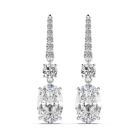 2020 Gold Earring Jewelry High Quality S925 Oval CZ Diamond Women's Drop Earrings