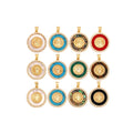 Round Shape Medal Virgin Mary CatholicHoly Natural Mother of Pearl Shell Agate Malachite Tiger Eye Pendant Charm M66