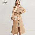 Wholesale Trench Coat Spring New Style Khaki Slim and Thin Temperament Windbreaker Women's Mid-length French Camel Jacket