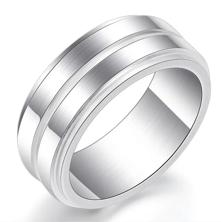 Elegant Classic Hot Versatile Stainless Steel Circular Ring Personalized and Minimalist Men'S and Women'S Rings