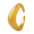 Irregular Curved Smooth Ring Stainless Steel 18K Gold Gift Ring for Women