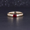 Starsgem Ruby Jewelry 10k 14k 18k Solid Gold Lab Grown Gemstone Emerald Cut Wedding Band Ring