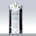 Custom Creative Five-Pointed Star Crystal Column Trophy Award Company Employee Agent Franchise Engraved Carved Technique