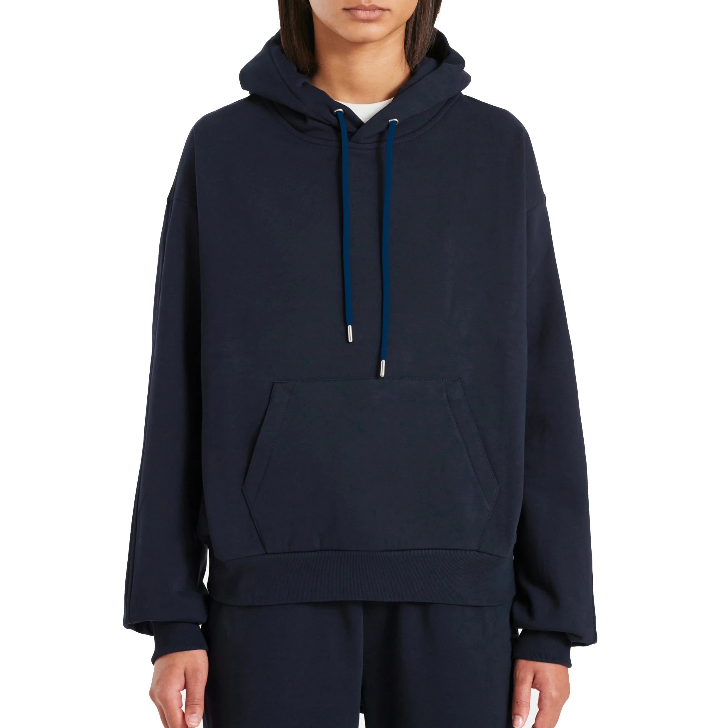 High Quality Men's Relaxed Fit 100% Cotton Plain Long Sleeve Kangaroo Pockets Hooded Hoodies