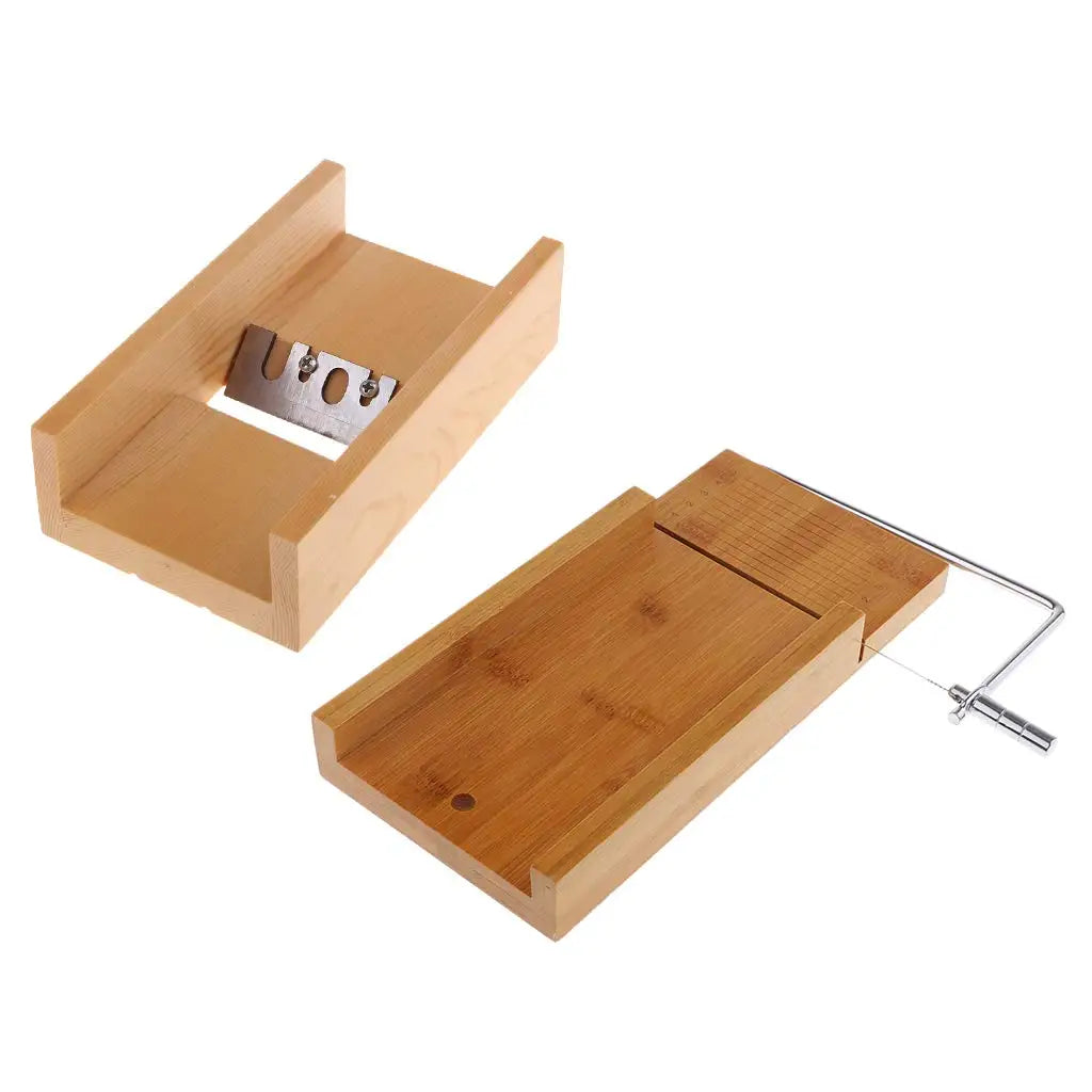 Wooden Soap Beveler Edge Trimming Tool and Soap Cutter with Wire Set Slicer for Soap Cheese Candle and Chocolate