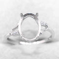 Sterling Silver 8*11mm Semi Mount Ring Empty Frame Blank Support Setting S925 Base Holder Without Center Stone for DIY Inlay