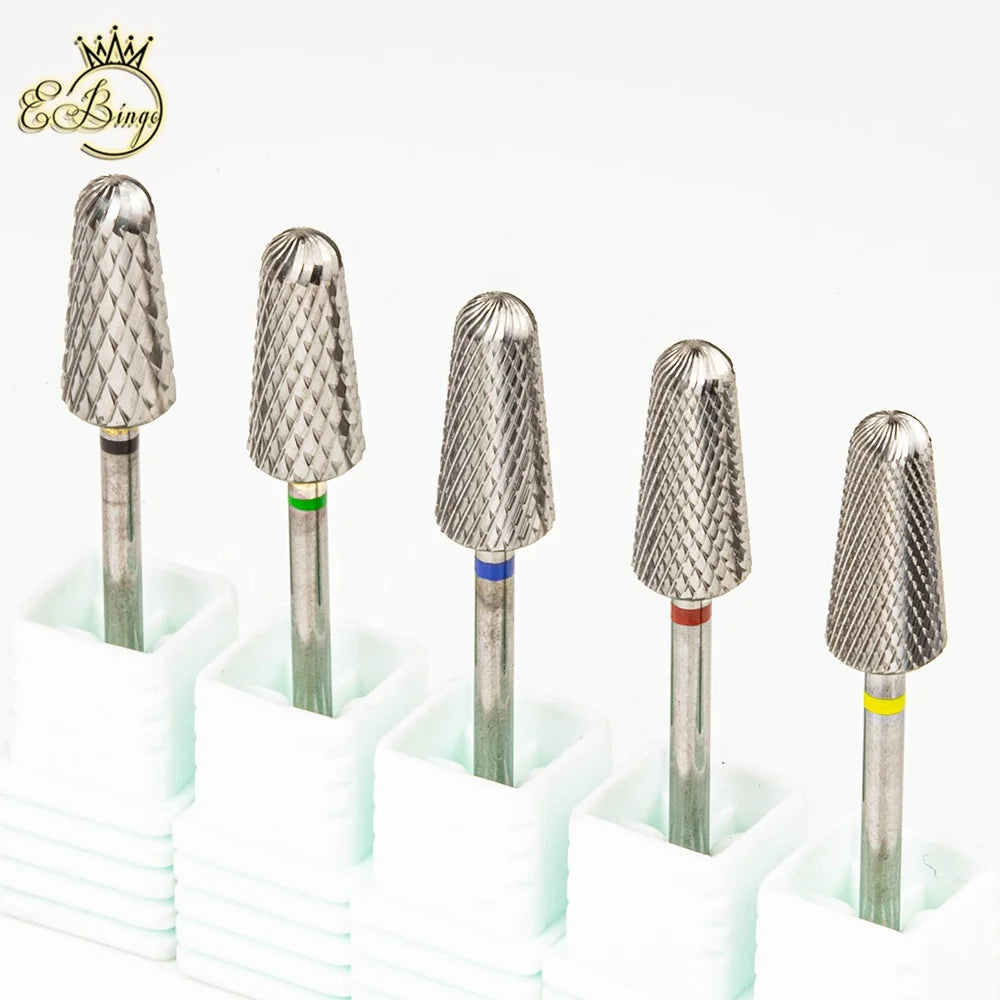 3/32" Right Hand Manicure 6.6mm Cone Radius Shape XF M XC Professional Safety Tungsten Carbide Nail Bit Drill Efile with End Cut