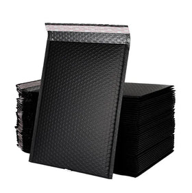 Custom Logo Printed Self Adhesive Poly Bubble Mailers Envelope Packaging Bags Matte Black Carton Packed Mailing Bags