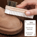 Double-Sided Suede Shoe Brush with Wooden Handle Horsehair Cleaning Brush for Boots & Sneakers Care