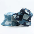Outdoor Sun Protection Fisherman Hat Retro Washed Denim Wide Brim Bucket Hat