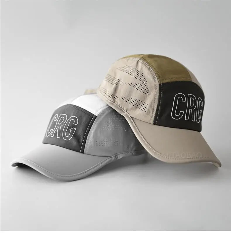 Wholesale Custom Embroidery Logo Perforated 5 Panel Sport Running Hat Laser Cut Lightweight Curved Brim Mesh Outdoor Nylon Cap