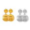 Personality Niche Double Layer Wear Wind Earrings Geometric Line Design Sense Round Brand Shape Stainless Steel Earrings