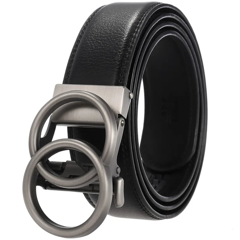 LQbelt New Mens Automatic Buckle Belt Leather Belts for Men GuangZhou Alloy Buckle Custom OEM Factory Ratchet Belt