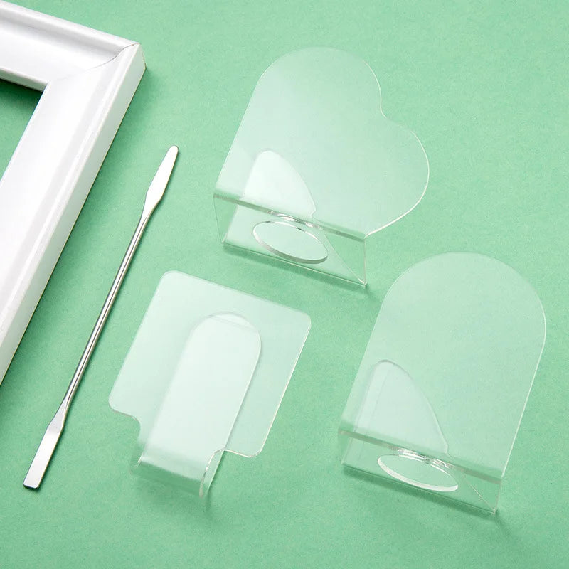 Makeup Hand-held Palette Clear Acrylic Makeup Mixing Tray Palette with Spatula