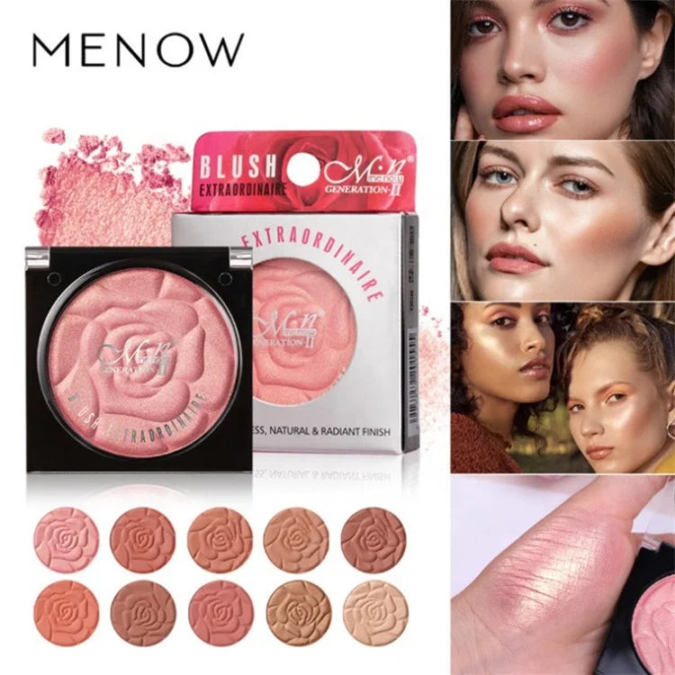Wholesale 10 Color Petal Blush Monochrome Blush Rouge Natural Cover Matte Pearlescent Glitter Blush Leona