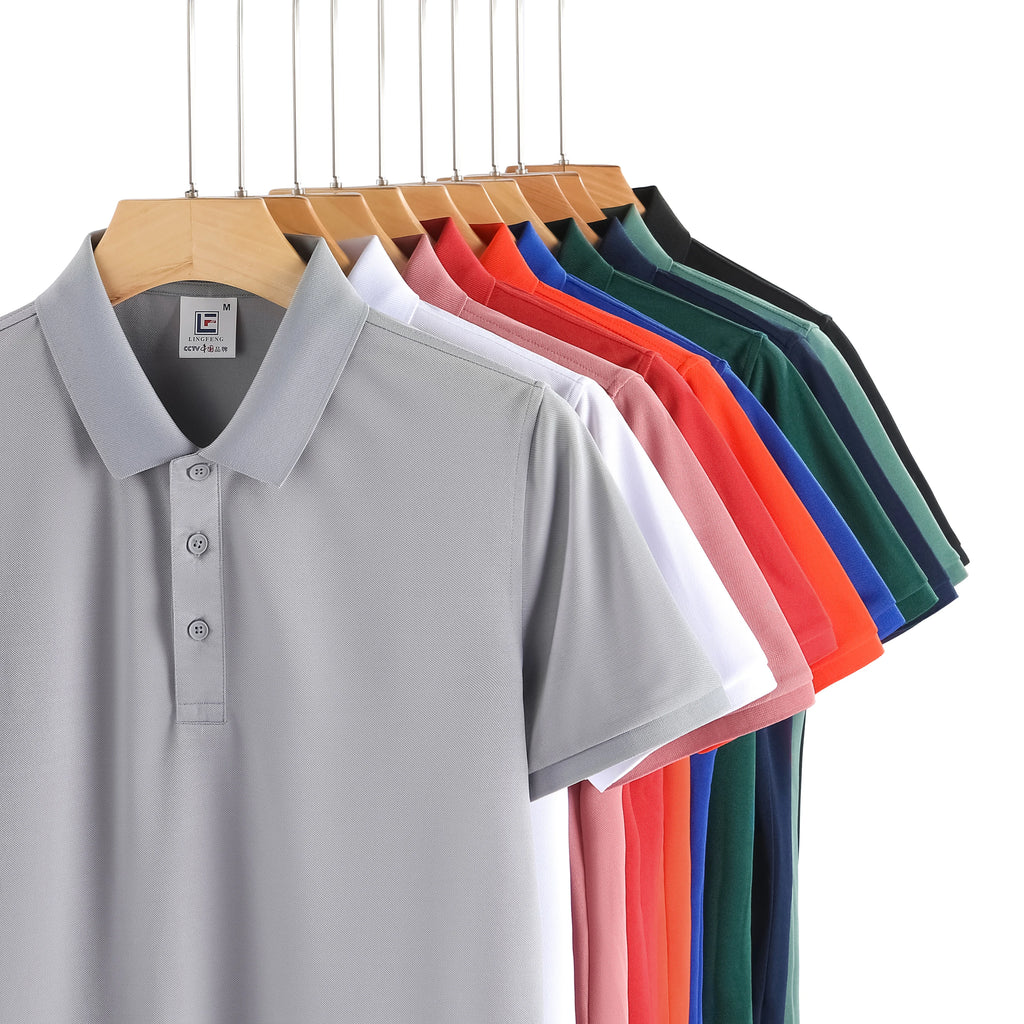 Wholesale Custom logo Printed Pattern Ice Silk Fiber Blank Short-sleeved Men's Golf Shirt