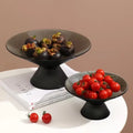 European Modern Eco-Friendly Home Glass Fruit Plate Living Room Tea Table Tall Creative Nut Snacks Dried Fruit