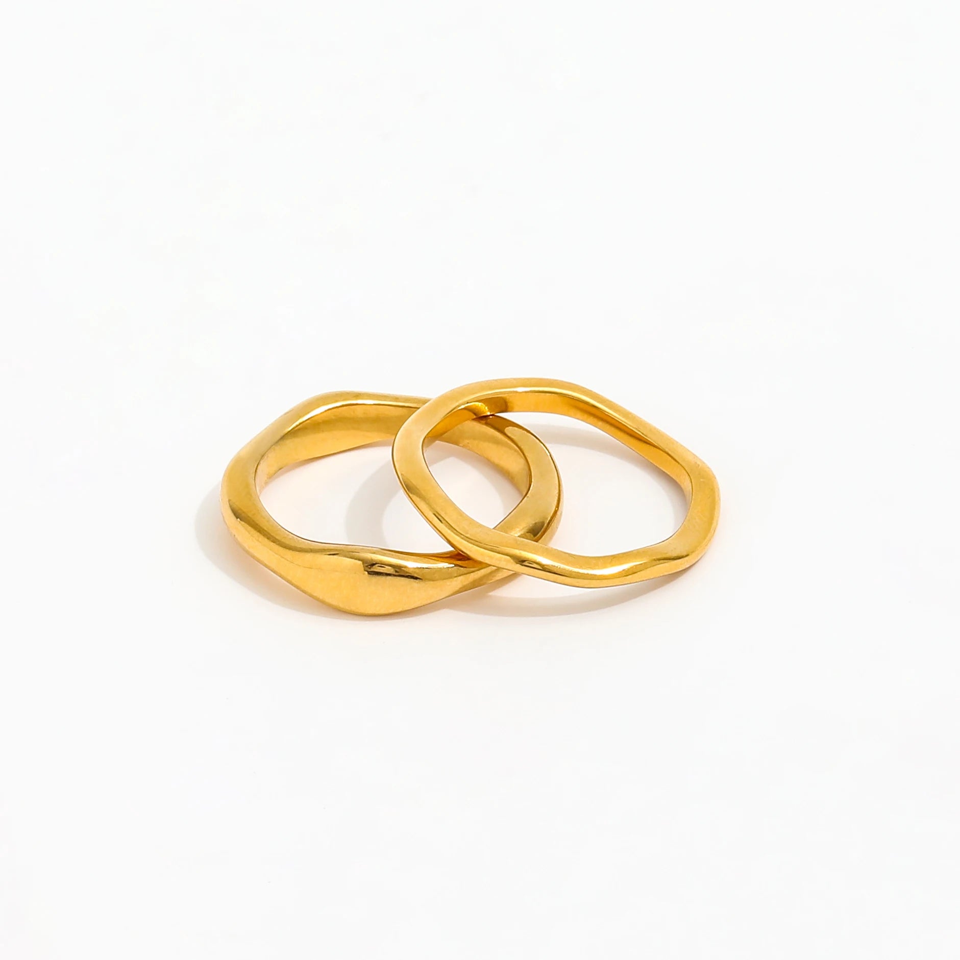 Fenny 18K Gold Plated Minimalist Stackable Irregular Ring Hot Seller Trendy Jewelry Stainless Steel Wholesale Jewelry